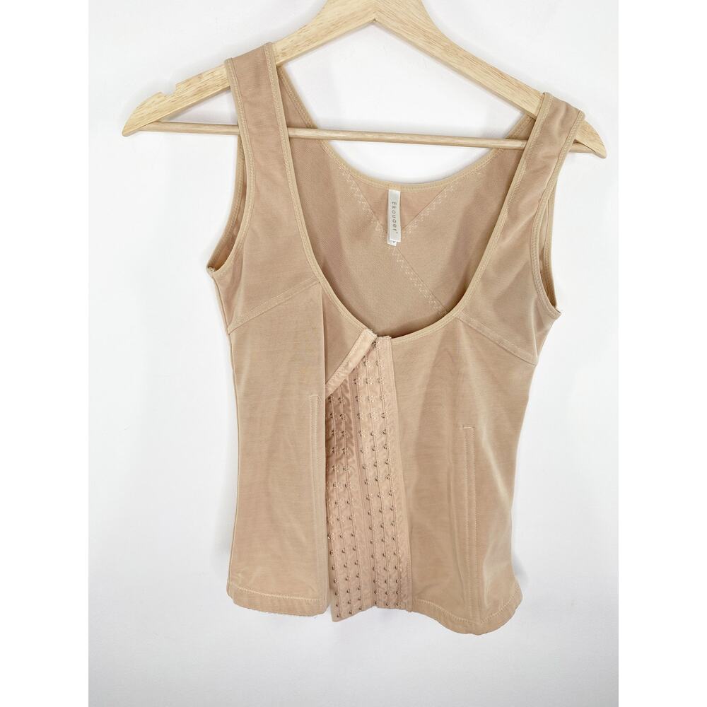 Ekouaer Womens Nude Corset Shapewear Top Size 14 Hook Eye Body Compression Tank